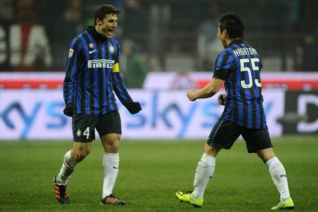 Derby, AC Mailand - Inter Mailand, Javier Zanetti-Yuto Nagatomo 