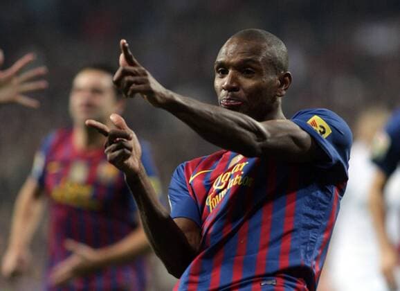 Real Madrid and Barcelona have played a King s Cup match at Santiago Bernabeu arena. In the pic: Eric Abidal G.xKaplan 