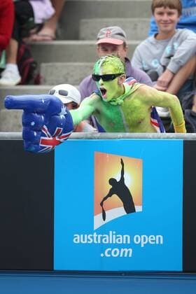 an Australian tennis fan during the third round of 2012 Tennis Australian Open in Melbourne, 20 01 2012 -
