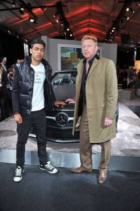 Boris Becker und Sohn Noah Gabriel Becker bei der Modenschau Kilian Kerner im Rahmen der Mercedes Benz Fashionweek am 20.01.2012 in Berlin MBFW, Berlin, 2012, 