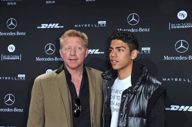 Boris Becker und sein Sohn Noah Gabriel Becker bei der Modenschau Kilian Kerner im Rahmen der Mercedes Benz Fashionweek am 20.01.2012 in Berlin MBFW, Berlin, 2012, 