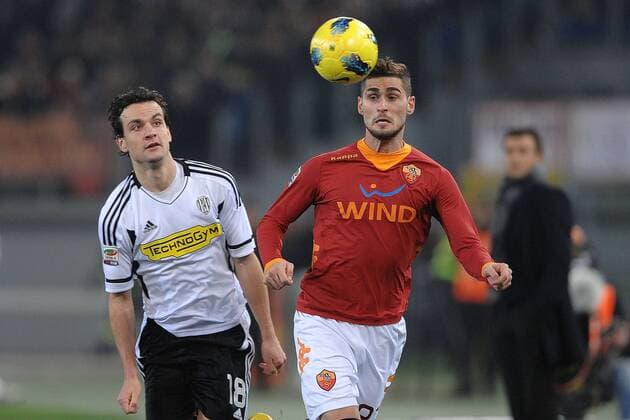 Roma 21 02 2012, AS Rom vs AC Cesena:: Marco Parolo-Aleandro Rosi 