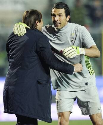 Bergamo 21 02 2012 - Serie A - Atalanta Bergamo vs. Juventus Turin - - Antonio Conte -Gianluigi Buffon 