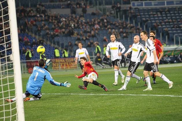 Rome, Italy. Bojan Krkic in action during the Serie A match between AS Roma vs. AC Cesena, played in the Stadio Olimpico. Mandatory credit: Actionplus xEmanuelexPennacchiox  ActionPlus11237200
