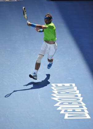 22.01.2012 Melbourne, Australia. Rafael Nadal (ESP) on Rod Laver Arena at the Australian Open xPeterxBlakemanx  ActionPlus20214257