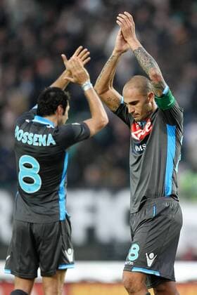 Paolo Cannavaro und Andrea Dossena - Siena, 22 01 2012 - Serie A 2011 2012 - AC Siena vs SSC Napoli - andreaxstaccioli