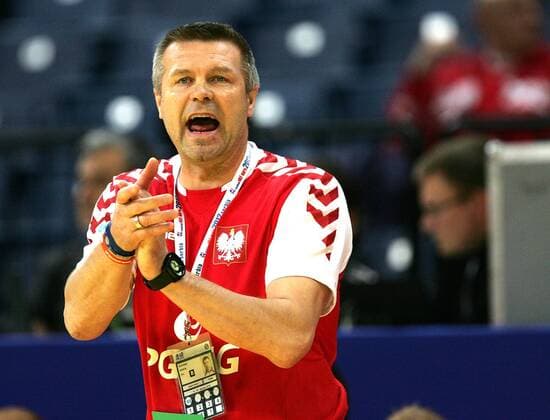 TRAINER POLSKA BOGDAN WENTA BELGRADE BEOGRADSKA ARENA 23.01.2012 HANDBALL EHF EURO 2012 MEN S HANDBALL EUROPEAN CHAMPIONSHIP, MAIN ROUND, POLAND - FYR MACEDONIA.  120123MIN061