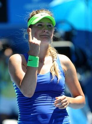 (120124) -- MELBOURNE, Jan. 24, 2012 (Xinhua) -- Victoria Azarenka of Belarus celebrates after the women s singles quarterfinal match at the 2012 Australian Open tennis tournament in Melbourne, Australia, Jan. 24, 2012. Azarenka won 2-1. (Xinhua Guo Yong) (jyc) AUSTRALIA-MELBOURNE-TENNIS-AUSTRALIAN OPEN-WOMEN S SINGLES 