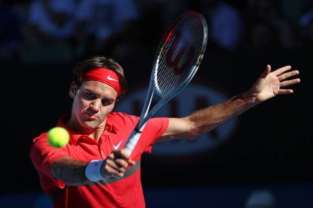 Roger Federer, SUI, in the quarter final of 2012 Tennis Australian Open in Melbourne, 24 01 2012 -