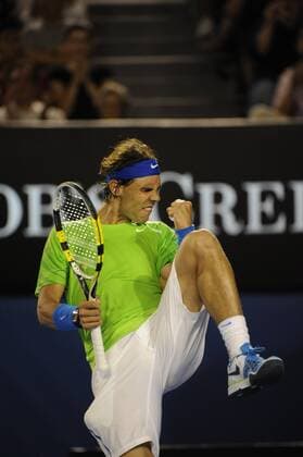 24.01.2012 Melbourne, Australia. Rafael Nadal (ESP) on Rod Laver Arena at the Australian Open. xPeterxBlakemanx  ActionPlus11238279