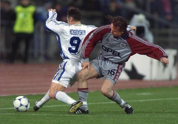 FC Bayern München - Dynamo Kiev 1 - 0 :von links KOSSOVSKYI Vitalii Dynamo Kiev , JEREMIES Jens FC Bayern München ,