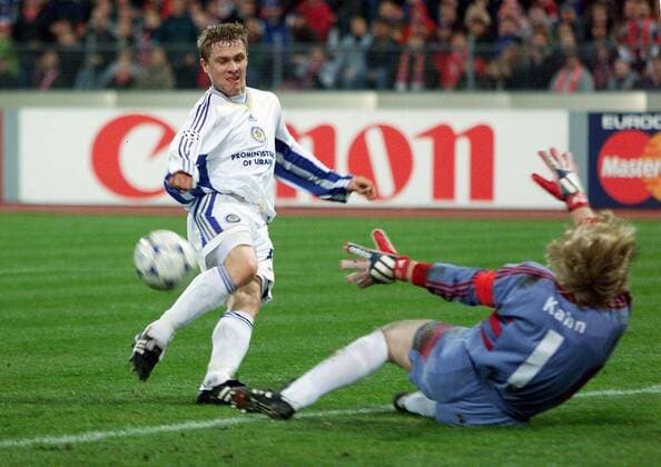 FC Bayern München - Dynamo Kiev v.l. Rebrov Serhii , Kahn Oliver