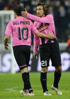 Torino 24 01 2012 - coppa Italia Juventus Turin - AS Roma; Andrea Pirlo - Alessandro Del Piero 