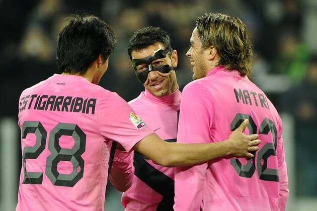 Torino 24 01 2012 - coppa Italia Juventus Turin - AS Roma; Marcelo Estigarribia - Fabio Quagliarella - Alessandro Matri 