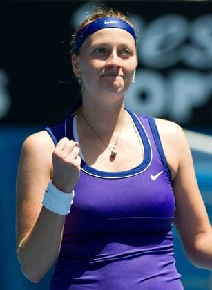 MELBOURNE, Jan. 25, 2012 - Petra Kvitova of the Czech Republic celebrates after winning her women s singles quarterfinals match against at the 2012 Australian Open tennis championship at Melbourne Park in Melbourne, Australia, Jan. 25, 2012. 