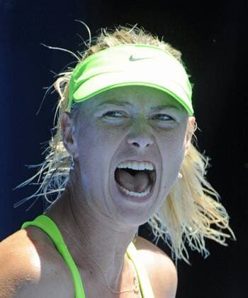 25.01.2012 Melbourne, Australia. Sharapova in action on Day 10 of the women s quarter final match. Maria Sharapova (RUS) in the semi finals on Rod Laver Arena at the Australian Open. xPeterxBlakemanx  ActionPlus11238455