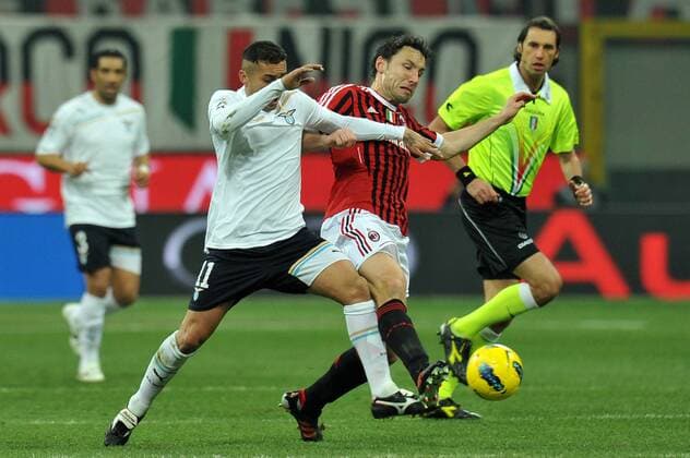 Matuzalem Lazio, Mark Van Bommel Milan - Milano, 26 1 2012 - Coppa Italia 2011 2012 - AC Milan Vs Lazio Roma - allexsabba