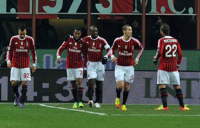 Robinho, Clarence Seedorf - Milano, 26 1 2012 - Coppa Italia 2011 2012 - AC Milan Vs Lazio Roma - allexsabba