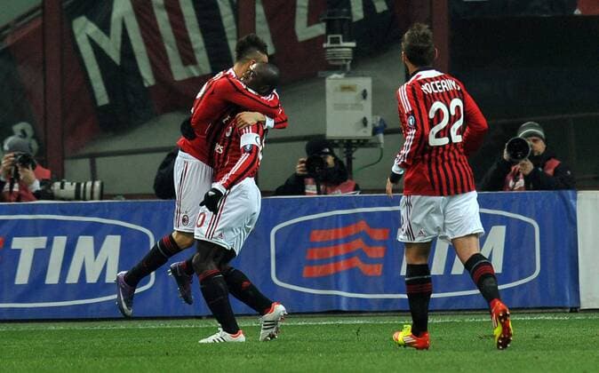 Clarence Seedorf, Stephan El Shaarawy Milan 2-1 - Milano, 26 1 2012 - Coppa Italia 2011 2012 - AC Milan Vs Lazio Roma - allexsabba