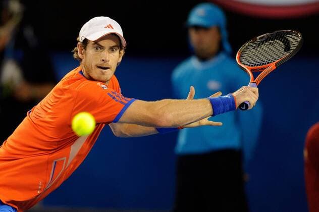 Jan. 27, 2012 - Melbourne, Victoria, Australia - Andy Murray (GBR) in action during a men s semifinals match on day twelve of the 2012 Australian Open at Melbourne Park, Australia. TENNIS 2012 - Australian Open 2012 - Day 12 - ZUMAx35