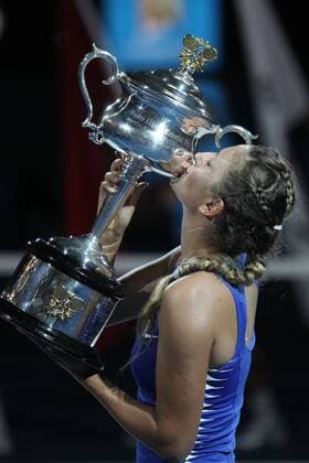 Victoria Azarenka, BLR, after the women s final of 2012 Tennis Australian Open in Melbourne, 28 01 2012 -