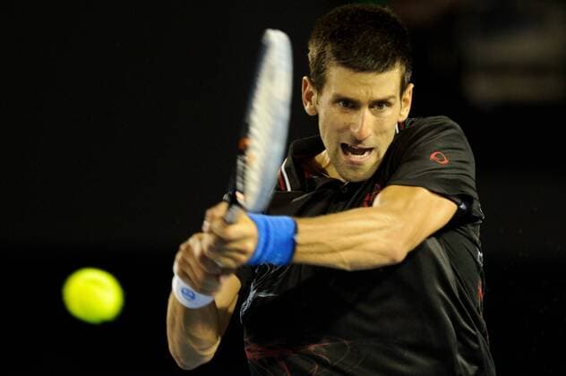 Jan. 29, 2012 - Melbourne, Victoria, Australia - Novak Djokovic (SRB) in action during the men s finals match on day 14 of the 2012 Australian Open at Melbourne Park, Australia. TENNIS 2012 - Australian Open 2012 - Day 12 - ZUMAx35