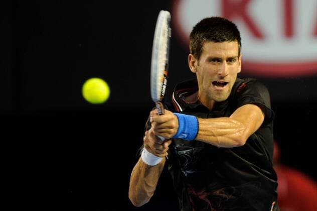 Jan. 29, 2012 - Melbourne, Victoria, Australia - Novak Djokovic (SRB) in action during the men s finals match on day 14 of the 2012 Australian Open at Melbourne Park, Australia. TENNIS 2012 - Australian Open 2012 - Day 12 - ZUMAx35