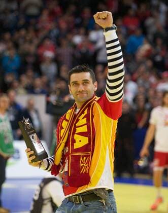 Handball Belgrad 29.01.2012 Europameisterschaften der Herren Männer 2012 - Torschützenkönig des Turniers Kiril Lazarov (FYROM, Mazedonien, No.07)
