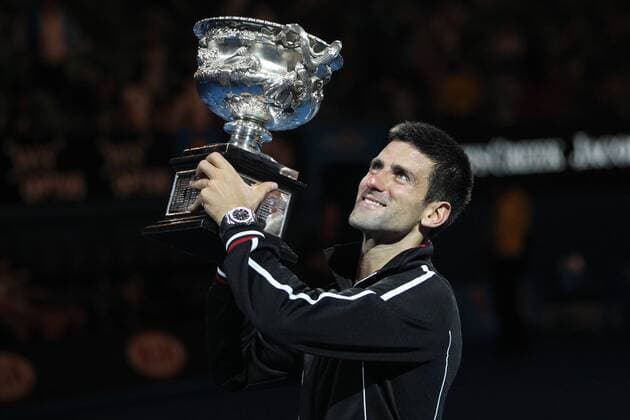 Novak Djokovic, SRB, after the men s final of 2012 Tennis Australian Open in Melbourne, 29 01 2012 -