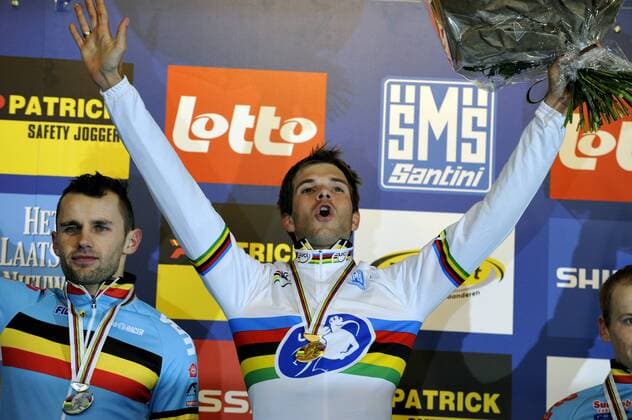 KOKSIJDE , 29 01 2012 UCI CYCLO CROSS WORLD CHAMPIONSHIPS KOKSIJDE 2012 ROB PEETERS Weltmeister 2012 NIELS ALBERT KEVIN PAUWELS - 