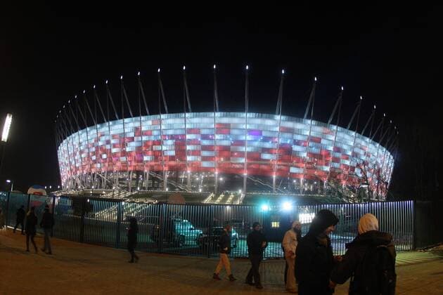 29.01.2012 WARSZAWA. UEFA EURO 2012 ( POLAND STADIUM ARENA EURO ) Grand opening of the National Stadium in Warsaw, was a concert at the end of a fireworks display  20120129CSMT8025