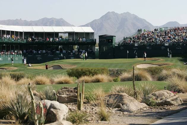Feb. 2, 2012 - Scottsdale, Arizona, U.S - 16th hole at TPC of Scottsdale during the first round of the Waste Management Phoenix Open in Scottsdale, Arizona. PGA Golf Herren 2012 - Feb 2 - Waste Managment Phoenix Open - ZUMAx12