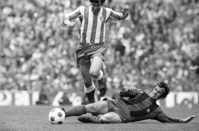 Jose Garate (Madrid) im Duell Atletico Madrid - FC Barcelona