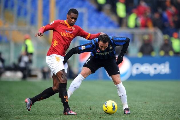 Juan Roma, Giampaolo Pazzini Inter - Rom 5 2 2012 Seria A 2011 2012 AS Roma vs. Inter Mailand - andreaxstaccioli