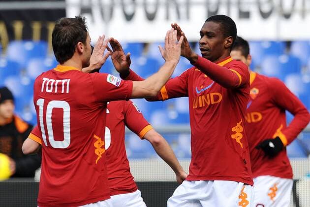Juan and Francesco Totti Celebration goal - Rom 5 2 2012 Seria A 2011 2012 AS Roma vs. Inter Mailand - andreaxstaccioli