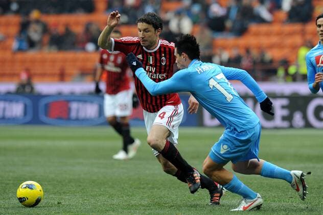 Mark VAN BOMMEL (Milan), Marek HAMSIK (Napoli) Milano 5 02 2012 - Serie A 2011 2012 - AC Milan vs. SSC Napoli allexsabba
