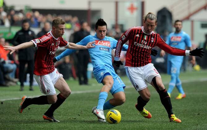 Ignazio ABATE, Phillipe MEXES (Milan), Marek HAMSIK (Napoli) Milano 5 02 2012 - Serie A 2011 2012 - AC Milan vs. SSC Napoli allexsabba