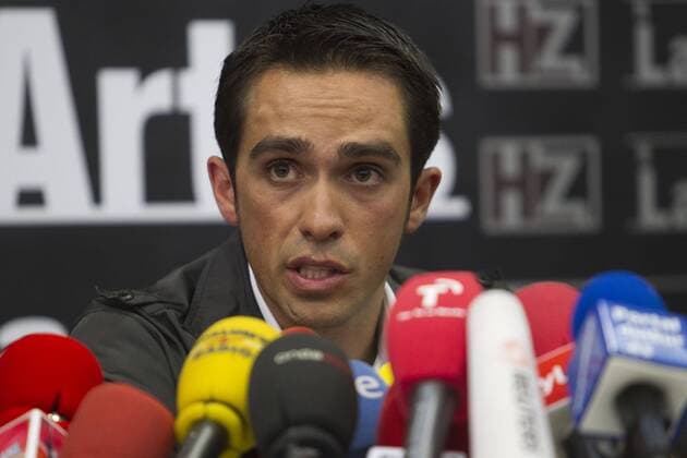 Alberto Contador press conference after had been given a two-year ban over a failed dope test during the 2010 race...  (20151217)
