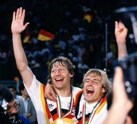 Weltmeisterschaften 1990 Italien links: Buchwald Guido rechts: Klinsmann Jürgen