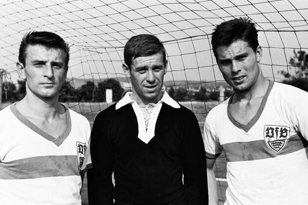 Fussball Bundesliga VFB Stuttgart Saison 1963 1964 Helmut Siebert, Werner Pfeifer, Helmut Huttary