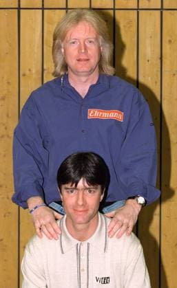 Januar 1997 Hallenturnier in Stuttgart oben : Schäfer Winfried unten : Löw Joachim