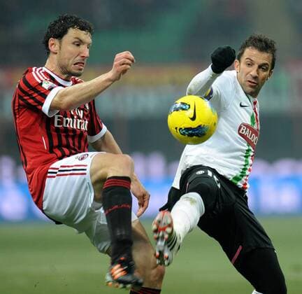 Mark VAN BOMMEL (Milan), Alessandro DEL PIERO (Juventus) Milano 8 02 2012 Stadio Giuseppe Meazza Coppa Italia 2011 2012 Football Calcio Milan Vs Juventus allexsabba