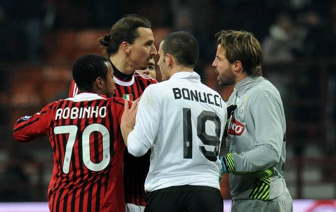 Zlatan IBRAHIMOVIC (Milan), Marco STORARI (Juventus) Milano 8 02 2012 Stadio Giuseppe Meazza Coppa Italia 2011 2012 Football Calcio Milan Vs Juventus allexsabba