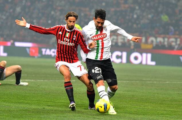 Luca ANTONINI (Milan), Marco BORRIELLO (Juventus) Milano 8 02 2012 Stadio Giuseppe Meazza Coppa Italia 2011 2012 Football Calcio Milan Vs Juventus allexsabba