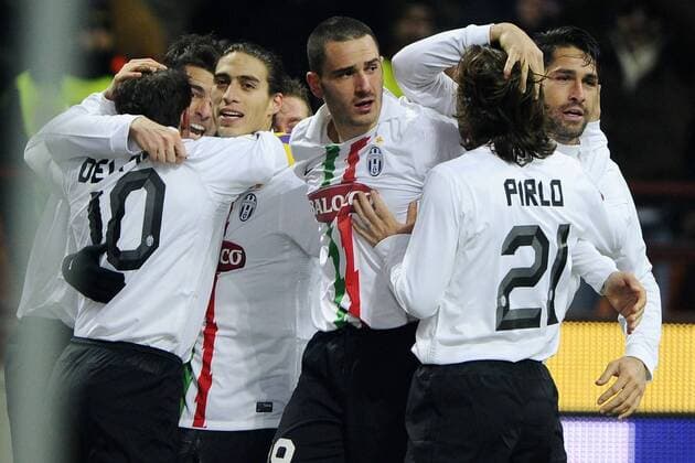 Gc Milano 08 02 2012 - coppa Italia Milan-Juventus Martin Caceres goal celebration 