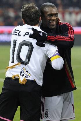Gc Milano 08 02 2012 - coppa Italia Milan-Juventus Clarence Seedorf-Alessandro Del Piero 