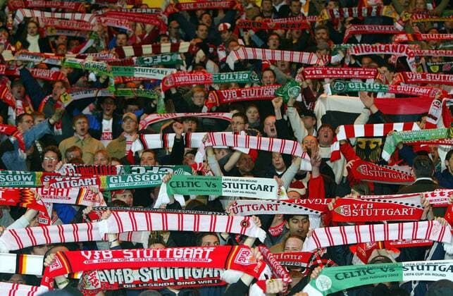 Fussball Uefa Cup Hinspiel Achtelfinale Celtic Glasgow - VFB Stuttgart , Fans , Zuschauer Celtic Glasgow