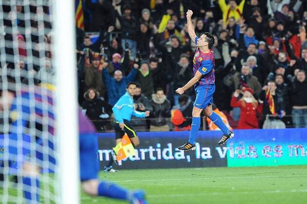 FC Barcelona - Valencia CF - soccer - Copa del Rei - Semifinal - Xavi Hernandez - equipo - Barcelona - celebracion gol 
