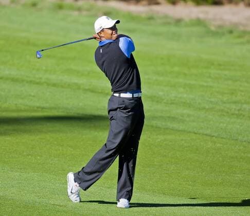 February 09, 2012: PGA Golf Herren golfer Tiger Woods in action during the first round of the AT&T Pebble Beach Pro-Am at the Spyglass Hill Golf Course in Pebble Beach, CA. Â© Damon Tarver Cal Media PGA Golf Herren 2012: AT&T Pebble Beach Pro-Am FEB 09 - ZUMAct6