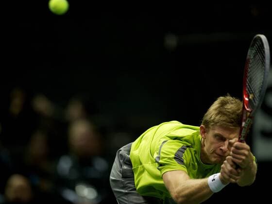 Feb. 13, 2012 - San Jose, California, U.S - Kevin Anderson (RSA) competes during first-round play at the SAP Open at HP Pavilion in San Jose, CA. ATP Tennis Herren TENNIS 2012 - Feb 13 - SAP Open - ZUMAq48